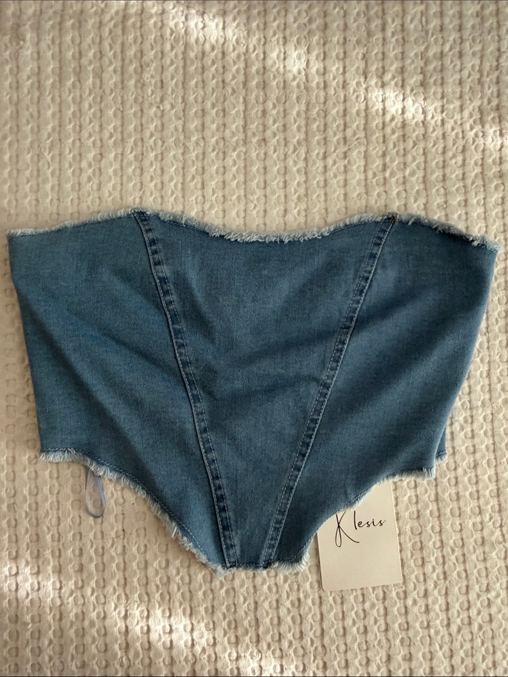 Denim crop top - Zipper back